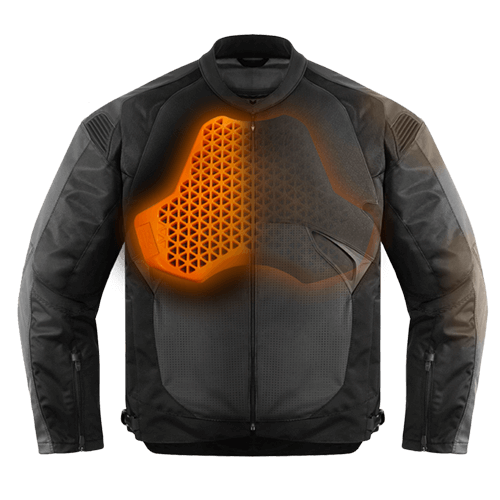 Motorcycle jacket chest armour D3O level 1 type B coverage