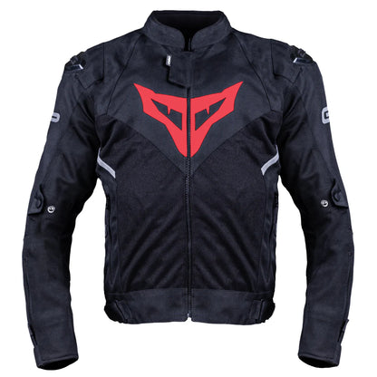 Motorcycle Riding Mesh racing jacket black with red all armour CE - Level 2