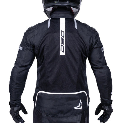 Motorcycle Riding Mesh Racing jacket black with white all armour CE - Level 2