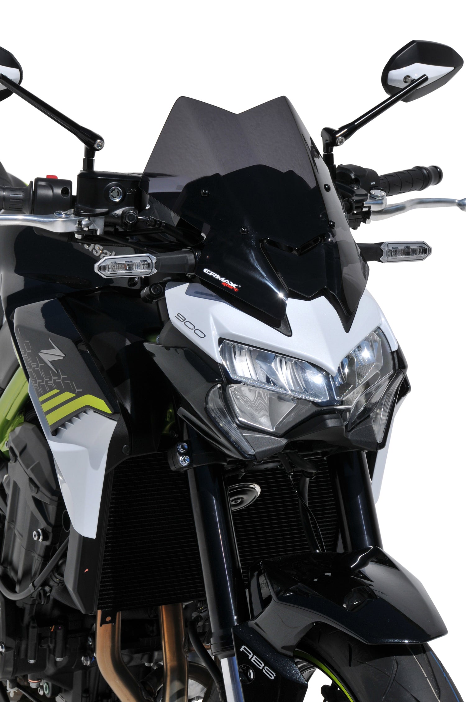 Motorcycle short sport windshield light smoke for kawasaki z900 (20-24
)