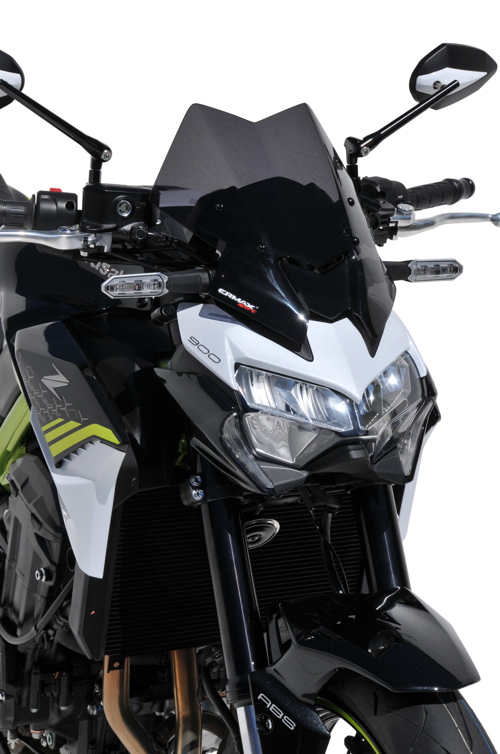 Motorcycle short sport windshield light smoke for kawasaki z900 (20-24
)