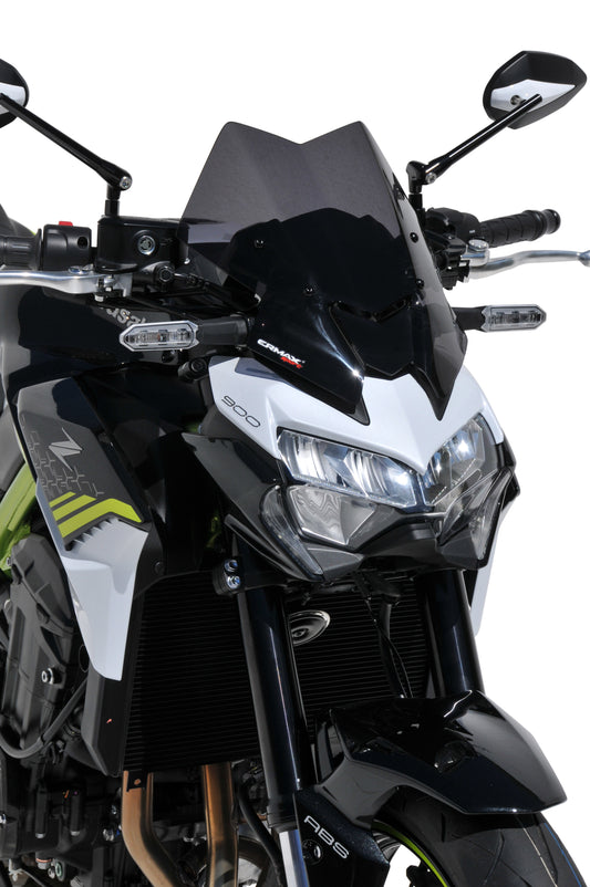 Motorcycle short sport windshield light smoke for kawasaki z900 (20-24
)