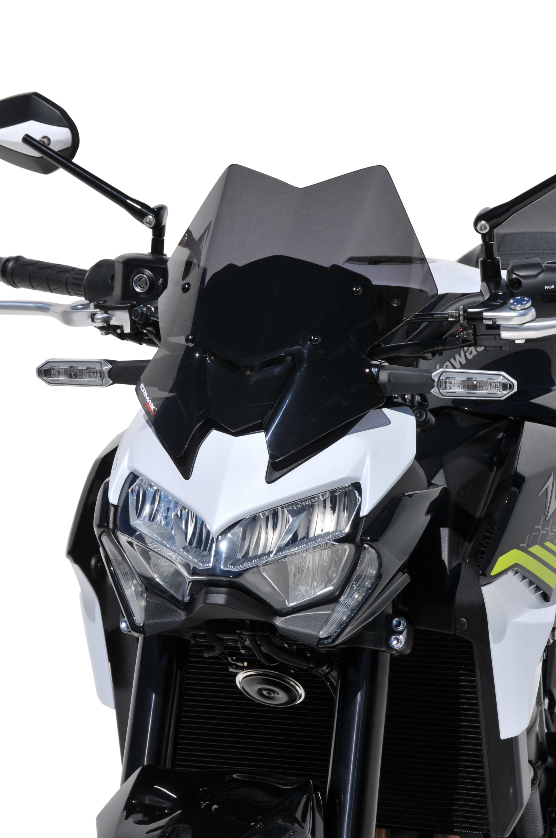 Motorcycle short sport windshield light smoke for kawasaki z900 (20-24
)
