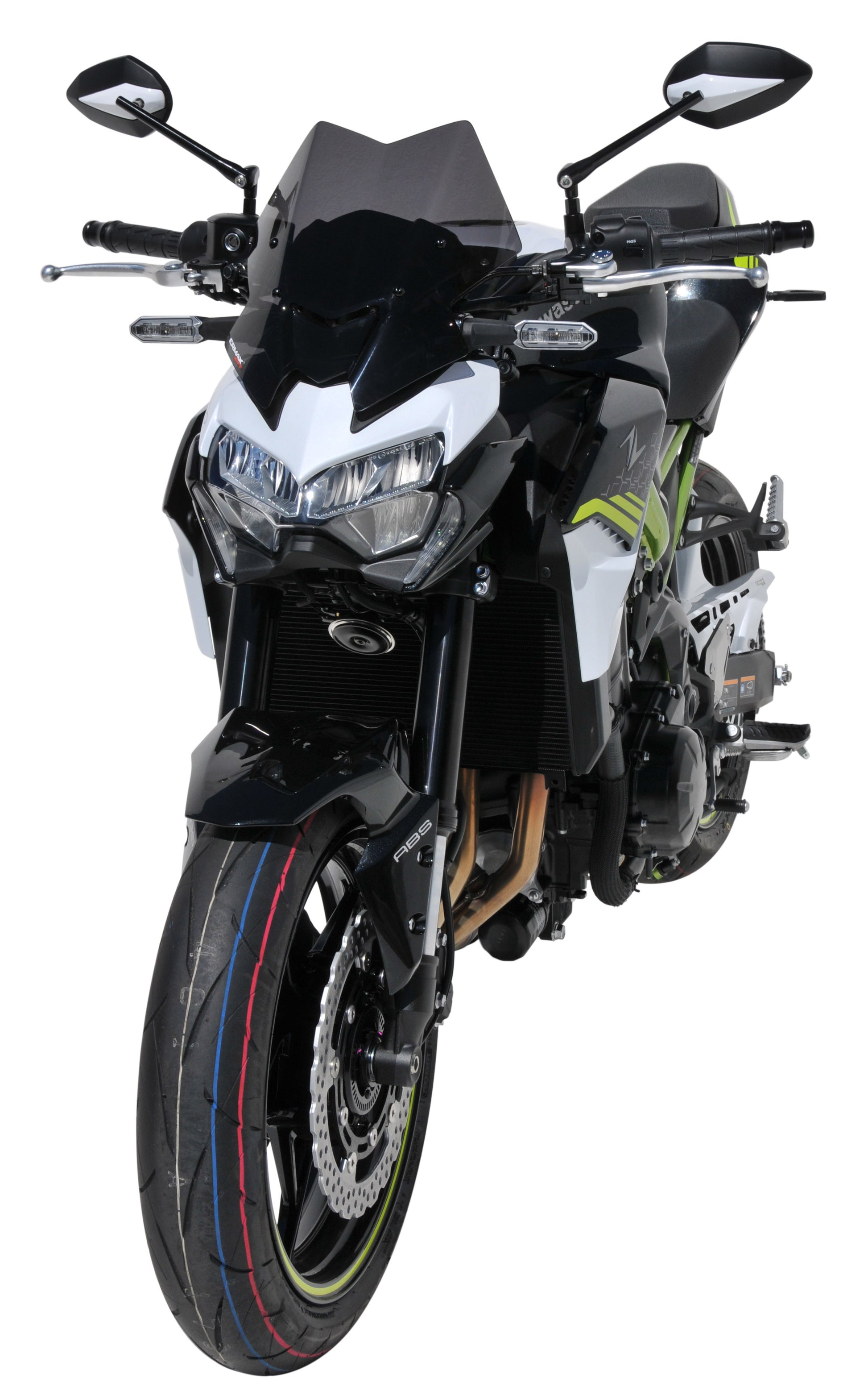 Motorcycle short sport windshield light smoke for kawasaki z900 (20-24
)