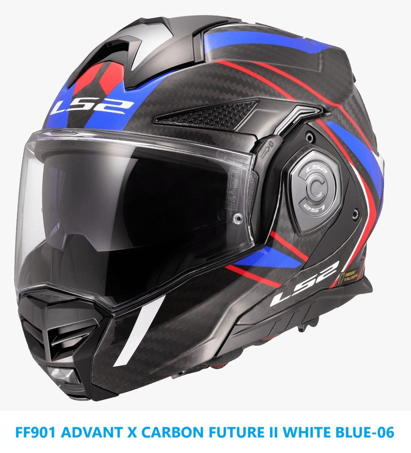 LS2 FF901 Advant X Carbon Future II White Blue  06