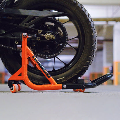 Motorcycle rear paddock stand 360 rotate, detachable, movable