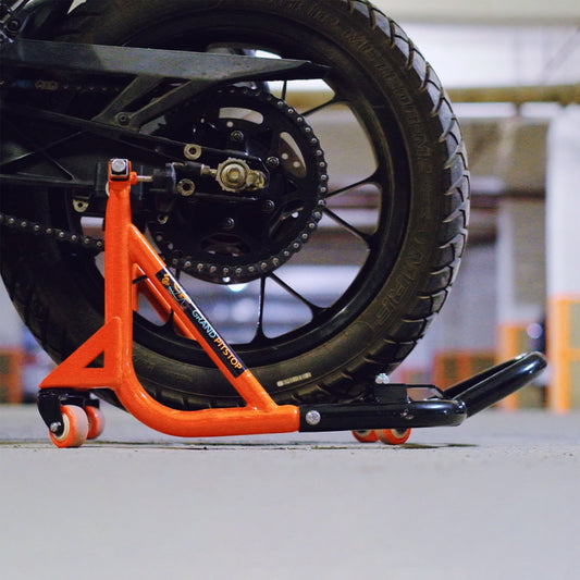 Motorcycle rear paddock stand 360 rotate, detachable, movable