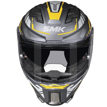 SMK Agnar Tektron Gloss Grey Yellow [664] - Full Face Helmet
