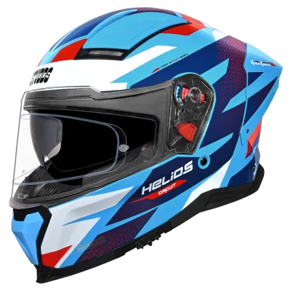 STUDDS Helios Full Face Helmet - D2 Circuit Decor Blue N2 - Motogear PerformanceHELMET