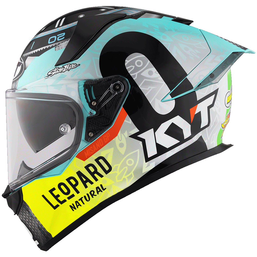 Motorcycle full face helmet kyt - leopard edition  foggia misano 2022 rep graphic