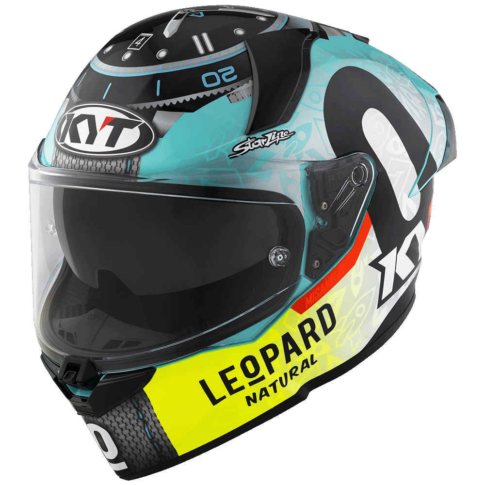 Motorcycle full face helmet kyt - leopard edition  foggia misano 2022 rep graphic - dual visor