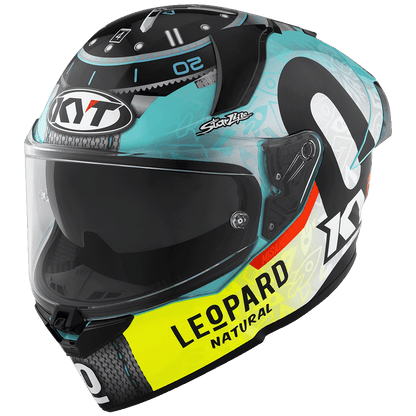 Motorcycle full face helmet kyt - leopard edition  foggia misano 2022 rep graphic - dual visor