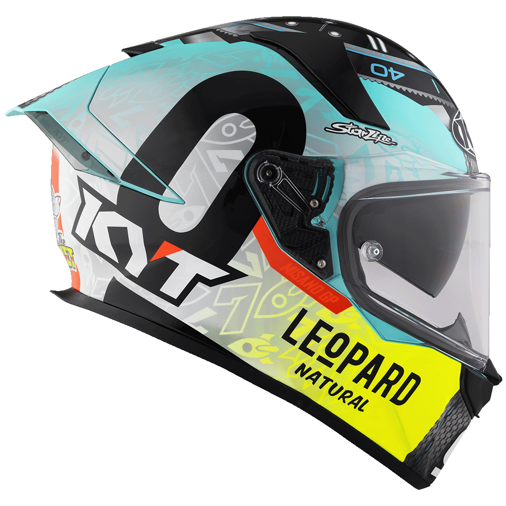 Motorcycle full face helmet kyt - leopard edition  foggia misano 2022 rep graphic - dual visor - pinlock support