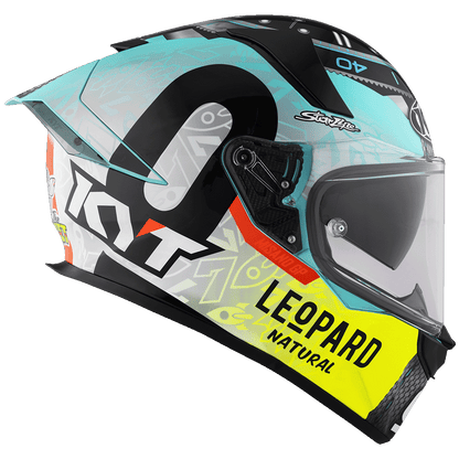 Motorcycle full face helmet kyt - leopard edition  foggia misano 2022 rep graphic - dual visor - pinlock support