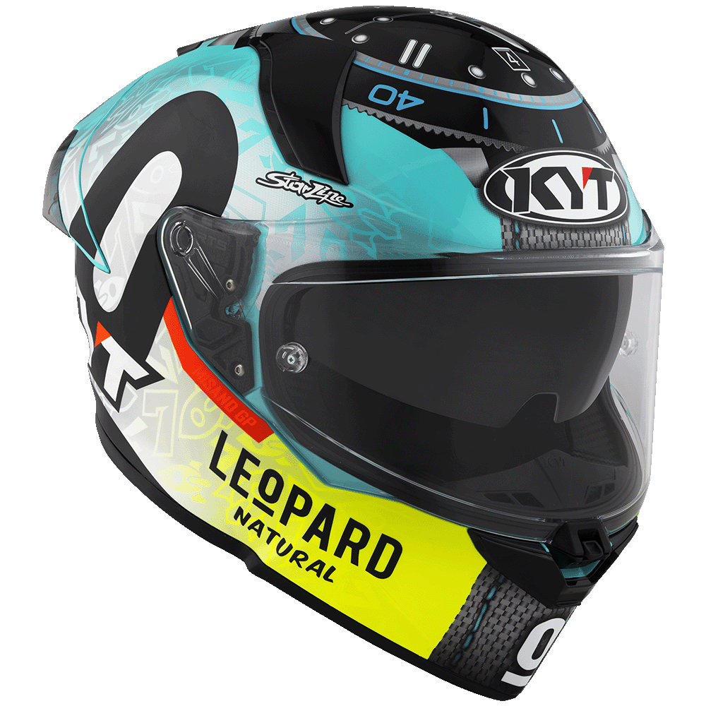 Motorcycle full face helmet kyt - leopard edition  foggia misano 2022 rep graphic - dual visor , ECE 
