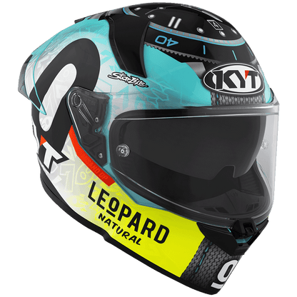 Motorcycle full face helmet kyt - leopard edition  foggia misano 2022 rep graphic - dual visor , ECE 