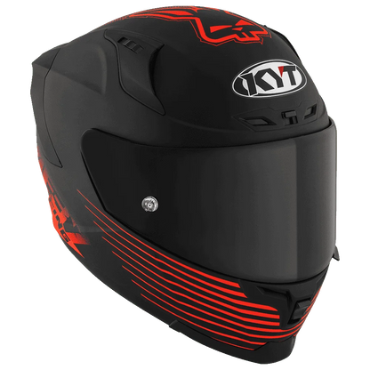 Motorcycle riding Black with red text graphic helmet ISI certified