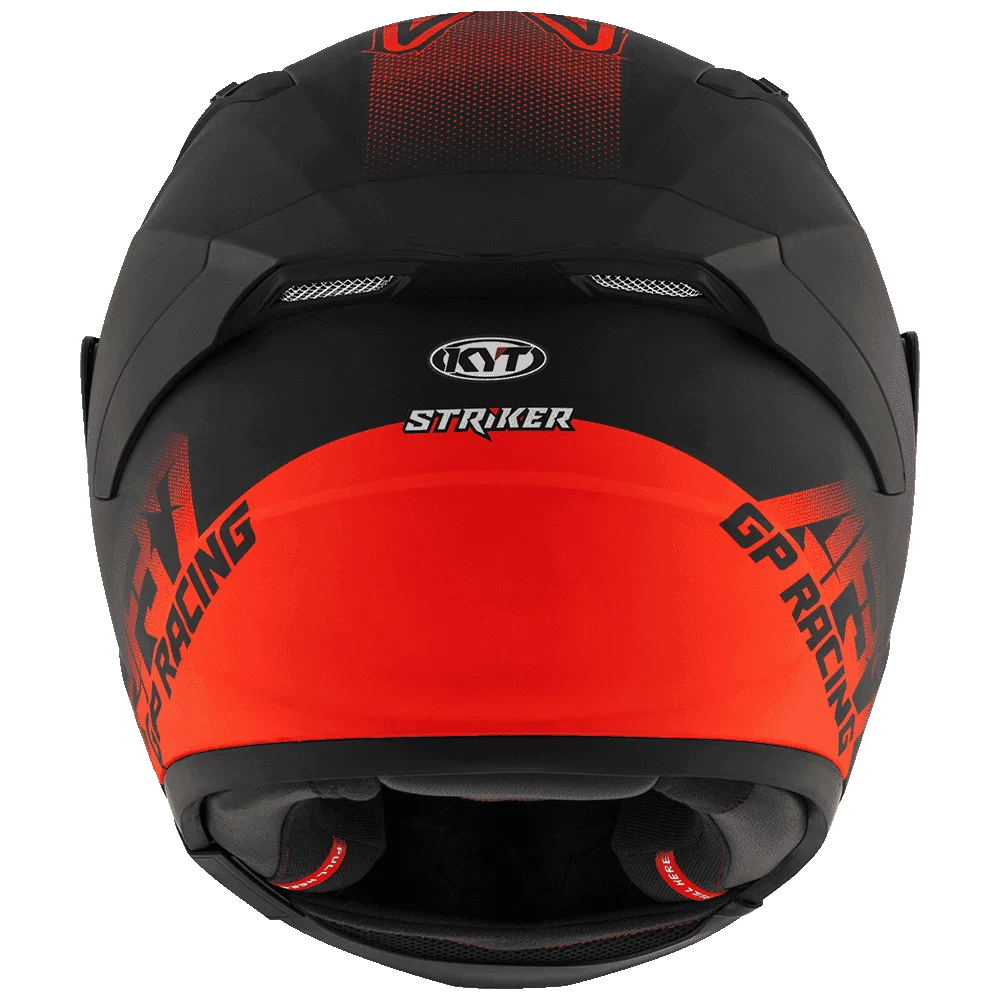 Motorcycle riding Black with red text graphic helmet ISI certified