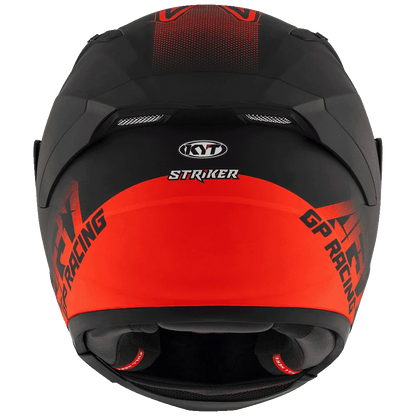 Motorcycle riding Black with red text graphic helmet ISI certified