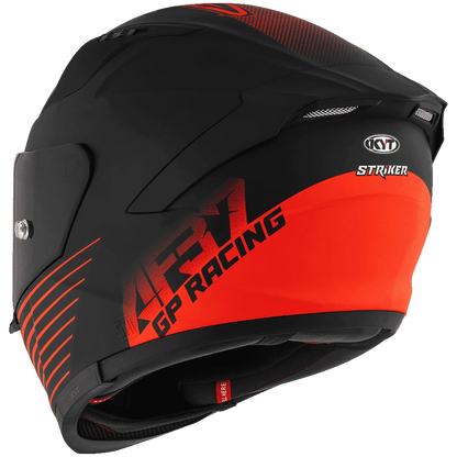 Motorcycle riding Black with red text graphic helmet ISI certified