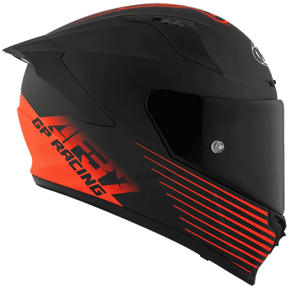 Motorcycle riding Black with red text graphic helmet ISI certified