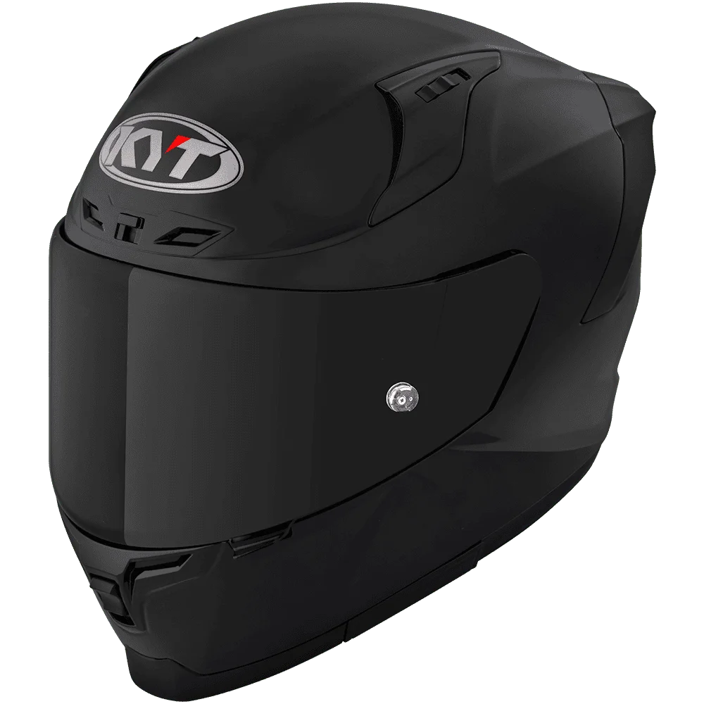 Motorcycle full plain black helmet KYT street 