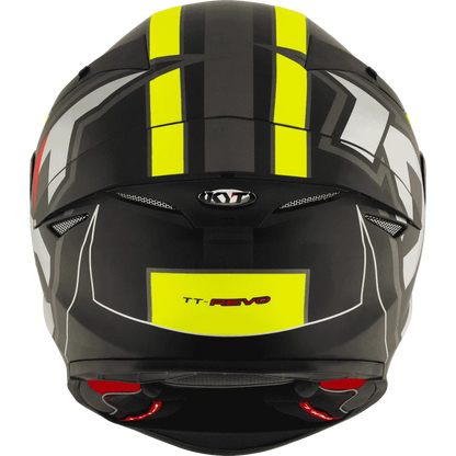 Motorcycle black neon white geometric graphics helmet