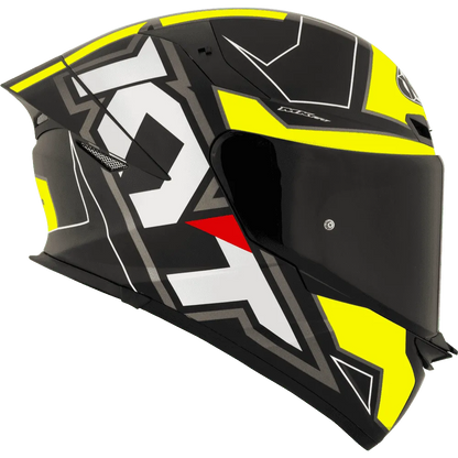 Motorcycle black neon white geometric graphics helmet