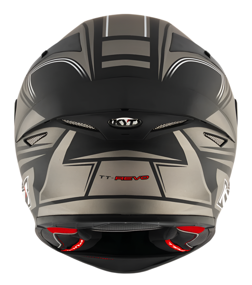 Motorcycle full face helmet grey with black geometric graphic 
