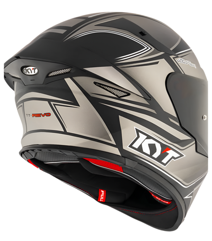 Motorcycle full face helmet grey with black geometric graphic 