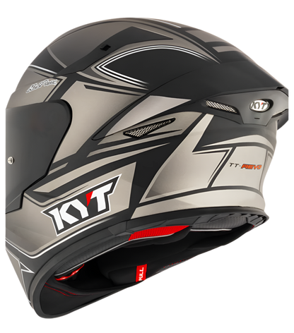 Motorcycle full face helmet grey with black geometric graphic 