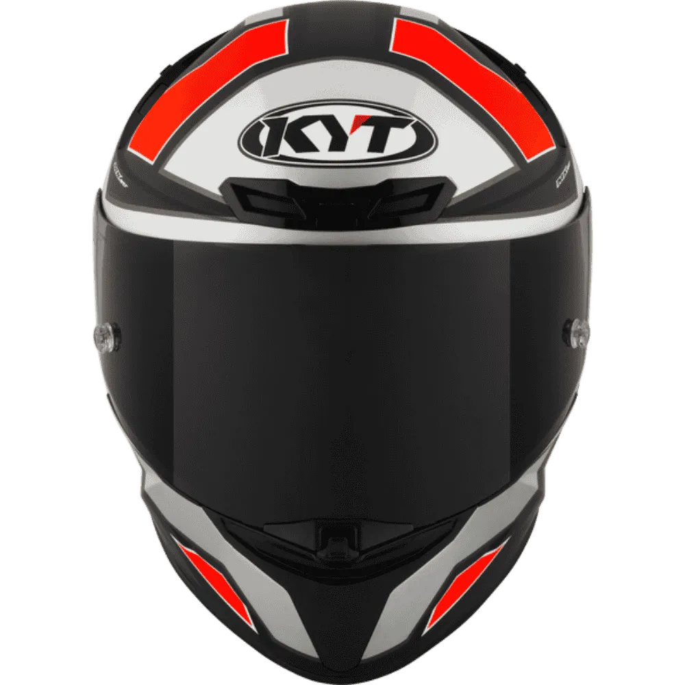 Motorcycle full face Grey with red geometric KYT helmet