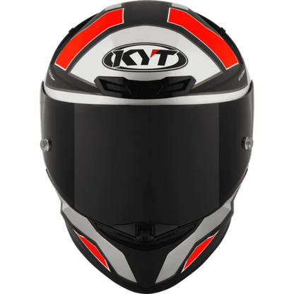 Motorcycle full face Grey with red geometric KYT helmet