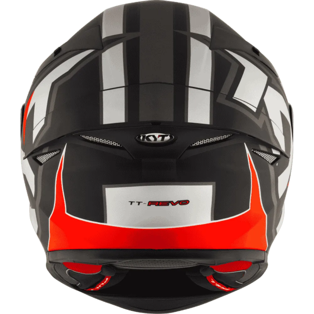 Motorcycle full face Grey with red geometric KYT helmet