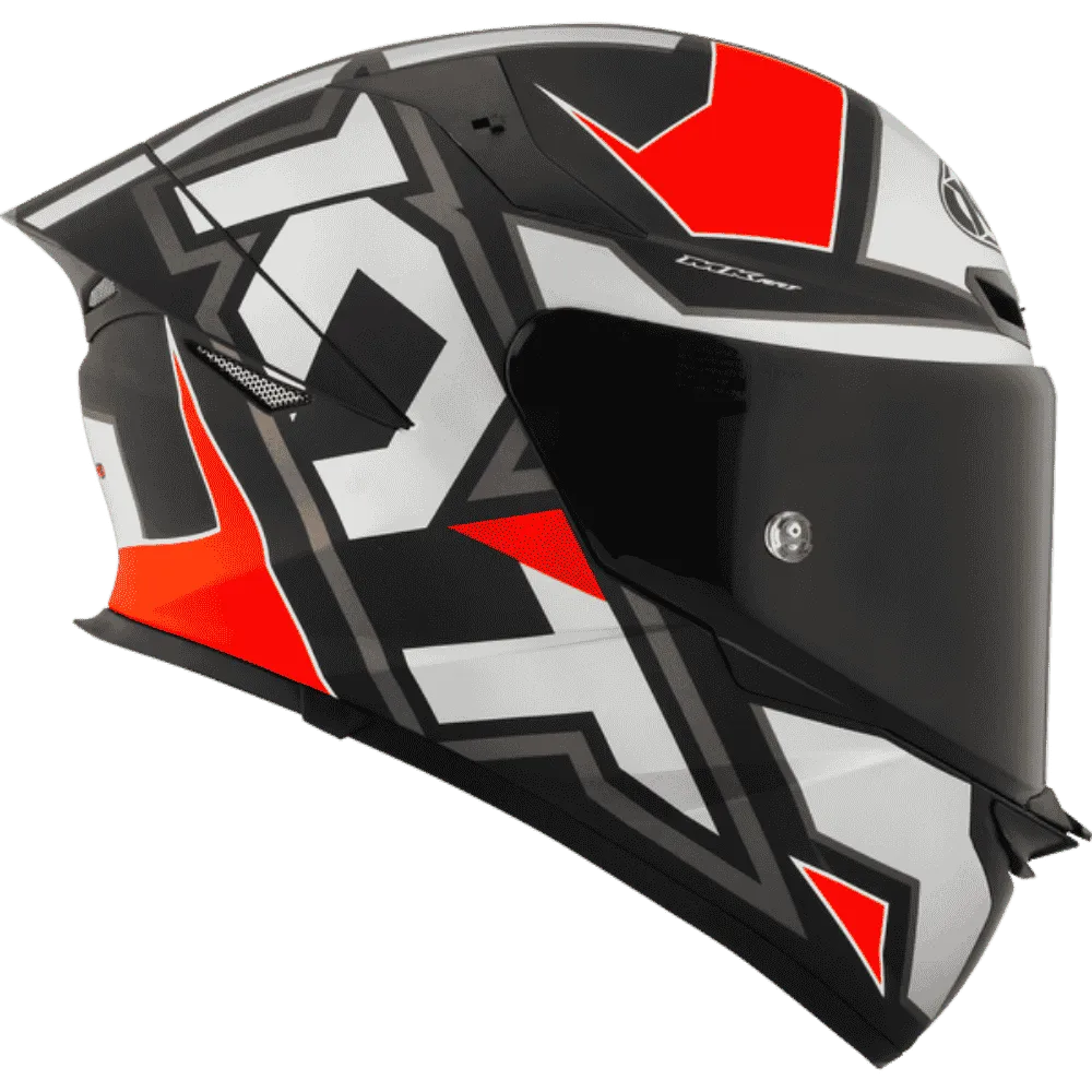 Motorcycle full face Grey with red geometric KYT helmet