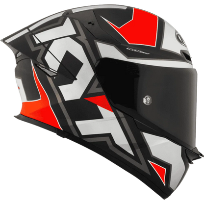 Motorcycle full face Grey with red geometric KYT helmet