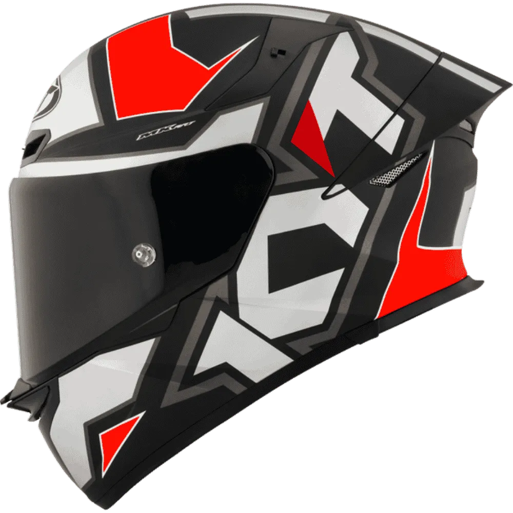 Motorcycle full face Grey with red geometric KYT helmet