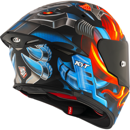 Motorcycle full face matt finish helmet - fire and ice from machine steel claw graphic - ece 22.06 / ISI 