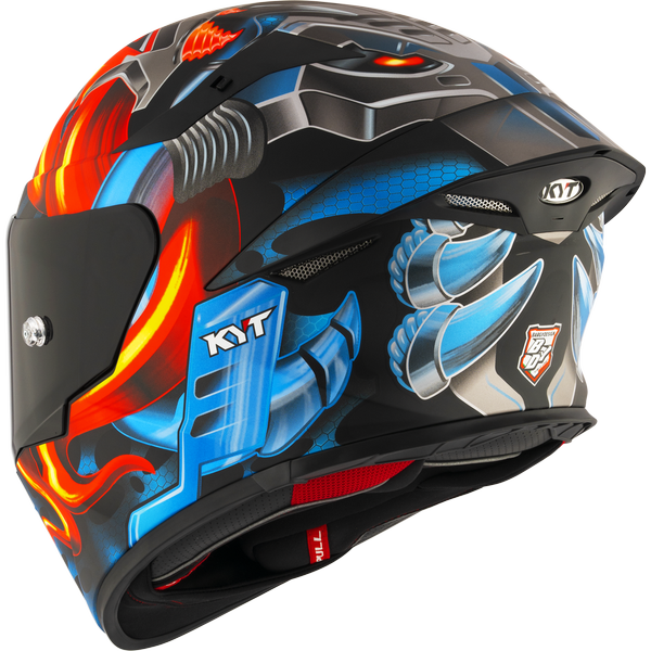 Motorcycle full face matt finish helmet - fire and ice from machine steel claw graphic - ece 22.06 / ISI 