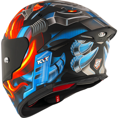 Motorcycle full face matt finish helmet - fire and ice from machine steel claw graphic - ece 22.06 / ISI 