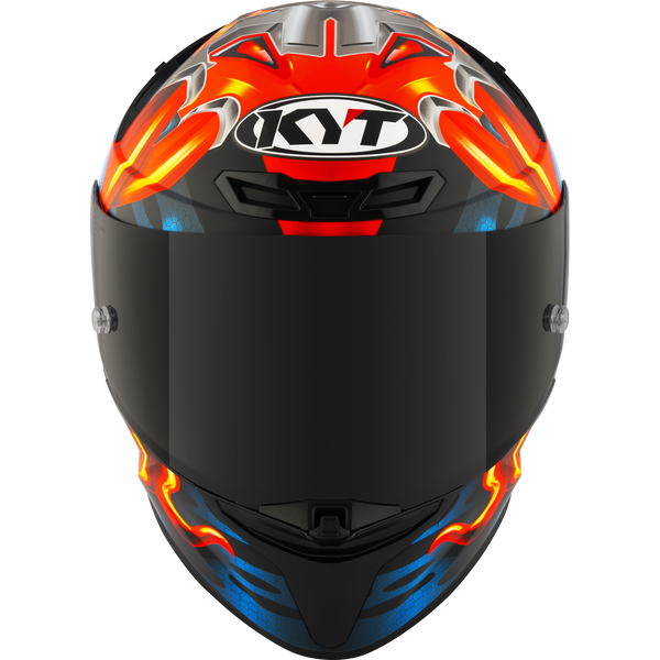 Motorcycle full face matt finish helmet - fire and ice from machine mouth graphic - ece 22.06 / ISI 