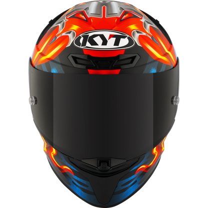 Motorcycle full face matt finish helmet - fire and ice from machine mouth graphic - ece 22.06 / ISI 