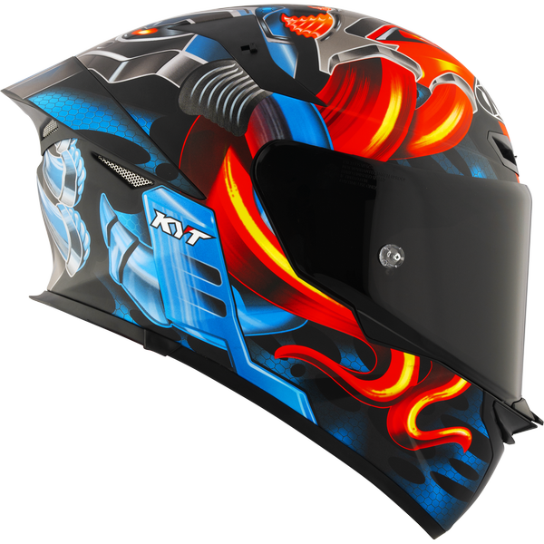 Motorcycle full face matt finish helmet - fire and ice from machine steel claw graphic - ece 22.06 / ISI 
