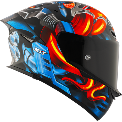 Motorcycle full face matt finish helmet - fire and ice from machine steel claw graphic - ece 22.06 / ISI 