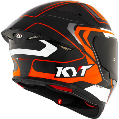 Motorcycle full face helmet black orange white geometric design - aerodynamics - apex