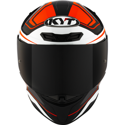 Motorcycle full face helmet black orange white geometric design - sport touring