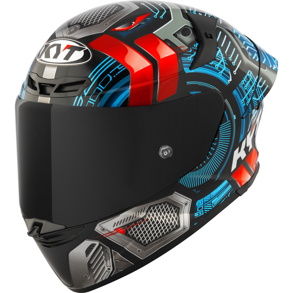 Motorcycle full face helmet black blue red grey electro hi tech synchrotron graphical
