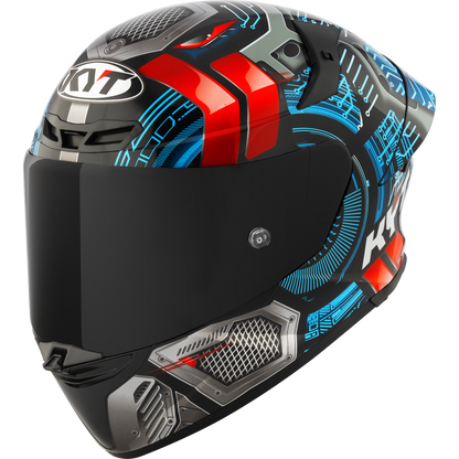 Motorcycle full face helmet black blue red grey electro hi tech synchrotron graphical