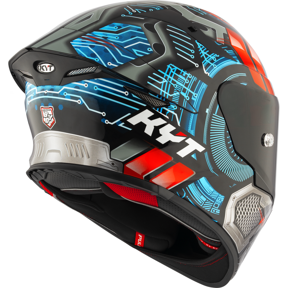 Motorcycle full face helmet black blue red grey electro hi tech synchrotron graphical - ece / ISI 