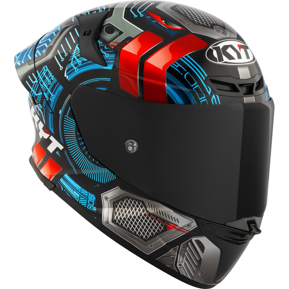 Motorcycle full face helmet black blue red grey electro hi tech synchrotron graphical - ece / ISI 
